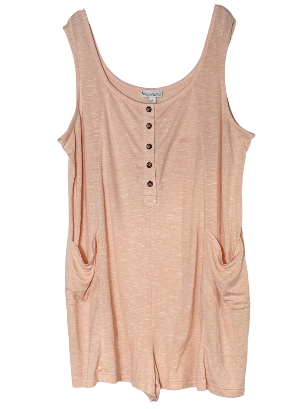 Koolaburra by Ugg Lightweight Knit Henley Rompers Size 3X Peach Pink Loungewear